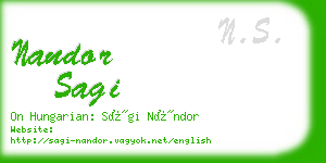 nandor sagi business card